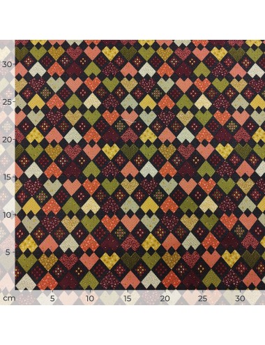 Comprar Tela Cross Stitch Hearts Black | Henry Glass Fabrics