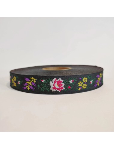 Comprar Cinta floral negra/roja